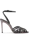 Le Silla Embellished Leather Embrace Sandals In Black