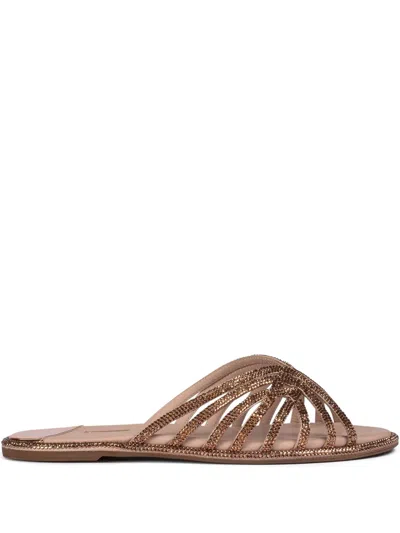 Le Silla Divina Crystal-embellished Sandals In Brown