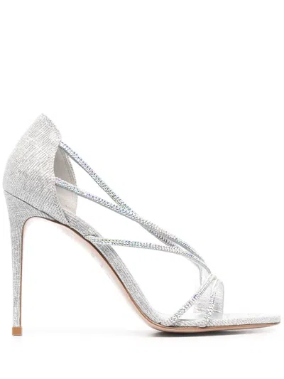 Le Silla Divina Glitter-effect Sandals In Grey