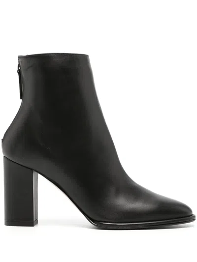 Le Silla Elsa 85mm Leather Ankle Boots In Black