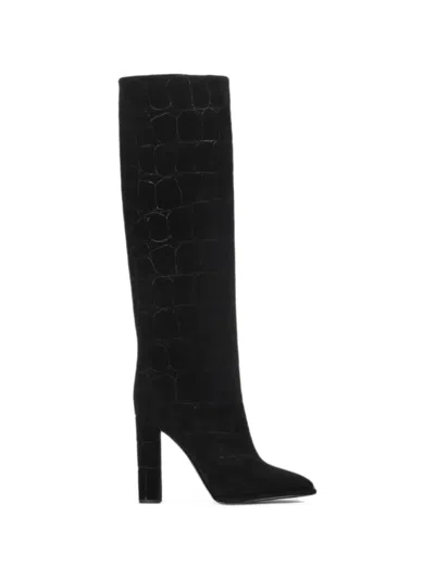 Le Silla Elsa Croc-effect Boots In Black