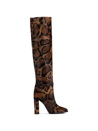 Le Silla Elsa Pony-effect Calfskin Boot In Animal Print