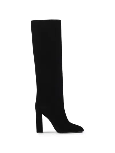 Le Silla Elsa Suede Knee-high Boots In Black