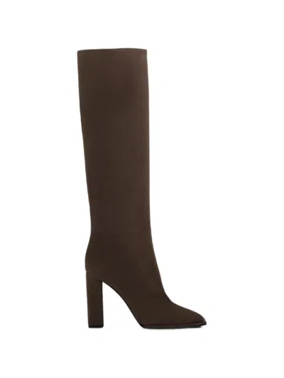 Le Silla Elsa Suede Knee-high Boots In Brown
