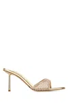 Le Silla Embellished Mesh Gilda Mules In Gold