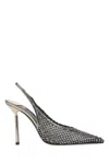 Le Silla 100mm Gilda Crystal-embellished Slingback Pumps In Black