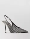 Le Silla 100mm Gilda Crystal-embellished Slingback Pumps In Black
