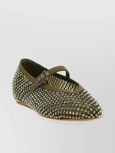 LE SILLA EMBELLISHED ROUND TOE BALLERINA FLATS