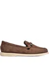 Le Silla Embellished Suede Loafers In Brown