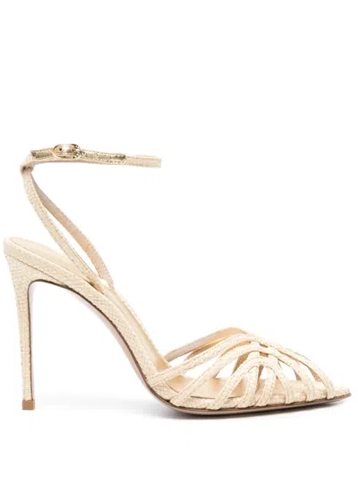Le Silla Embrace 100mm Raffia Sandals In Neutrals