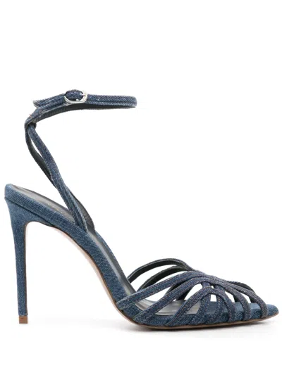 Le Silla Embrace 110mm Denim Sandals In Blue