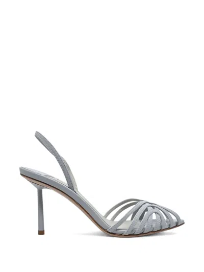 Le Silla Embrace Cage-strap Slingback Sandals In Gray