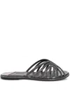 Le Silla Embrace Leather Sandals In Silver