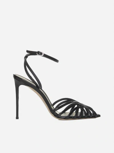 Le Silla Embrace Patent Leather Sandals In Black