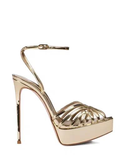 Le Silla Embrace Platform-heel Sandals In Gold