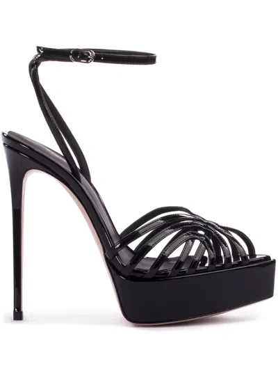 Le Silla Embrace High Heel Platform Sandals Strappy In Black