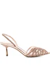 Le Silla 60mm Metallic-finish Embellished Sandals In Neutral