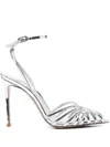 Le Silla Embrace Sandals 110mm In Silver