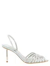 Le Silla Grey Leather Heels In Blue