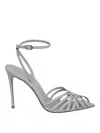 Le Silla Embrace Lame' Fabric Sandals In Negro