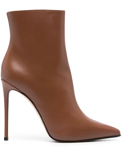 Le Silla Eva 115mm Pointed-toe Boots In Brown