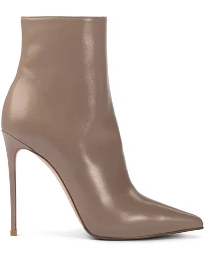 Le Silla Eva 120mm Leather Ankle Boots In Brown