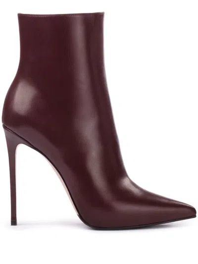 Le Silla Eva 120mm Suede Ankle Boots In Red