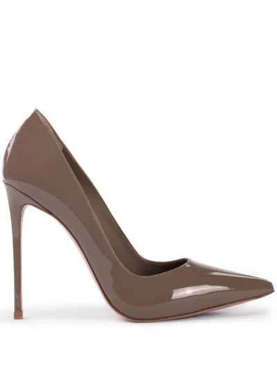 Le Silla Eva 120mm Patent-leather Pumps In Brown