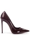 Le Silla Eva 120mm Patent-leather Pumps In Brown