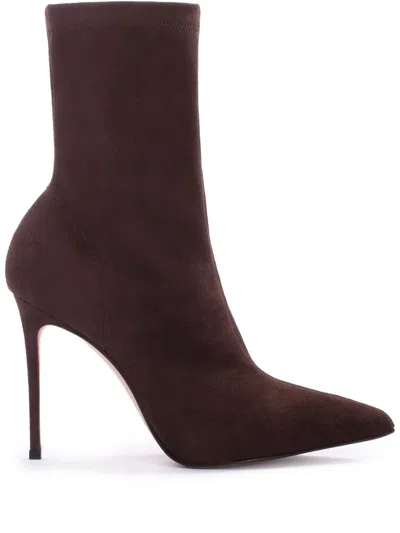 Le Silla Eva 120mm Suede Ankle Boots In Brown