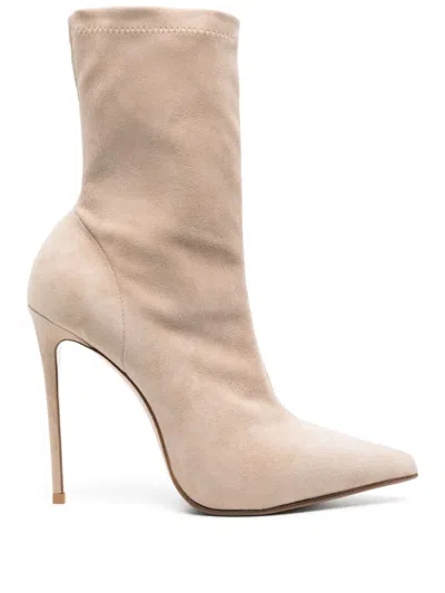 Le Silla Eva 120mm Suede Ankle Boots In Neutrals