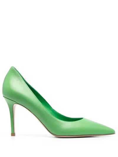 Le Silla Eva 80mm Leather Pumps In Green