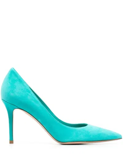 Le Silla Eva 80mm Suede Pumps In Green