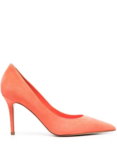 Le Silla Eva 95mm Suede Pumps In Orange
