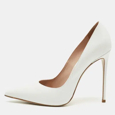 Pre-owned Le Silla Eva Size 39 White Patent Leather Pointed Toe Pumps
