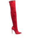 Le Silla Eva Stretch Suede-leather Boots In Red
