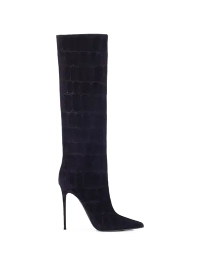 Le Silla Eva Suede Boots In Blue