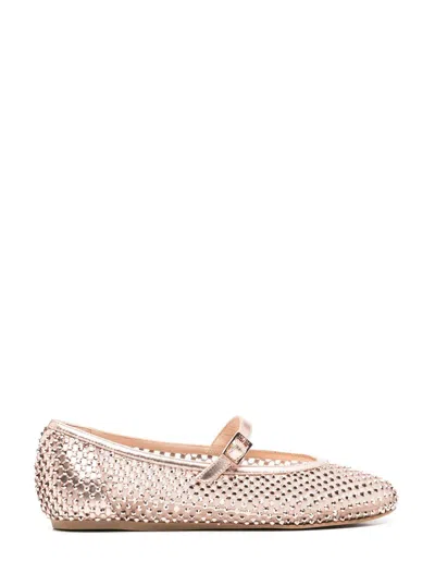 Le Silla Flat Shoes In Gold
