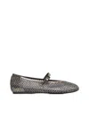 Le Silla Gilda Crystal-embellished Ballerina Shoes In Peltro