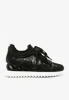 Le Silla Reiko Wave Floral-lace Sneakers In Black