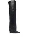 Le Silla Foldover-top Knee-length 125mm Boots In Black