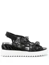 Le Silla Gem-embellished Laced Sandals In Black