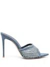 Le Silla Gilda 110mm Crystal-embellished Mules In Blue