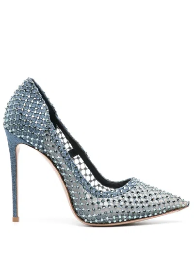 Le Silla Gilda 115mm Crystal-embellished Pumps In Blue