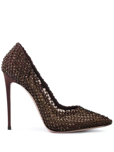Le Silla Gilda 120mm Rhinestone-embellished Pumps In Brown