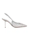 Le Silla Gilda 80 Crystal-embellished Slingback Pumps In White