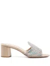 Le Silla Gilda 60mm Crystal-embellished Mules In Gold