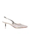 Le Silla Chanel Gilda Pumps With 60mm Back Strap In Silver