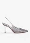 Le Silla Gilda 80 Crystal-embellished Slingback Pumps In Silver