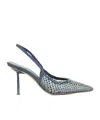 Le Silla Gilda 80mm Crystal-embellished Denim Pumps In Gray
